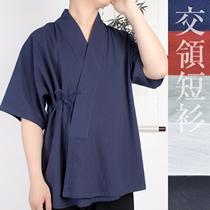 Huai Side Shinozhu Pair of Wearing Collar Shooters Men and Mens Mens And Womens Half-Arm Short Fight Home Short Sleeve Summer Clothing Han Elemental Ming System