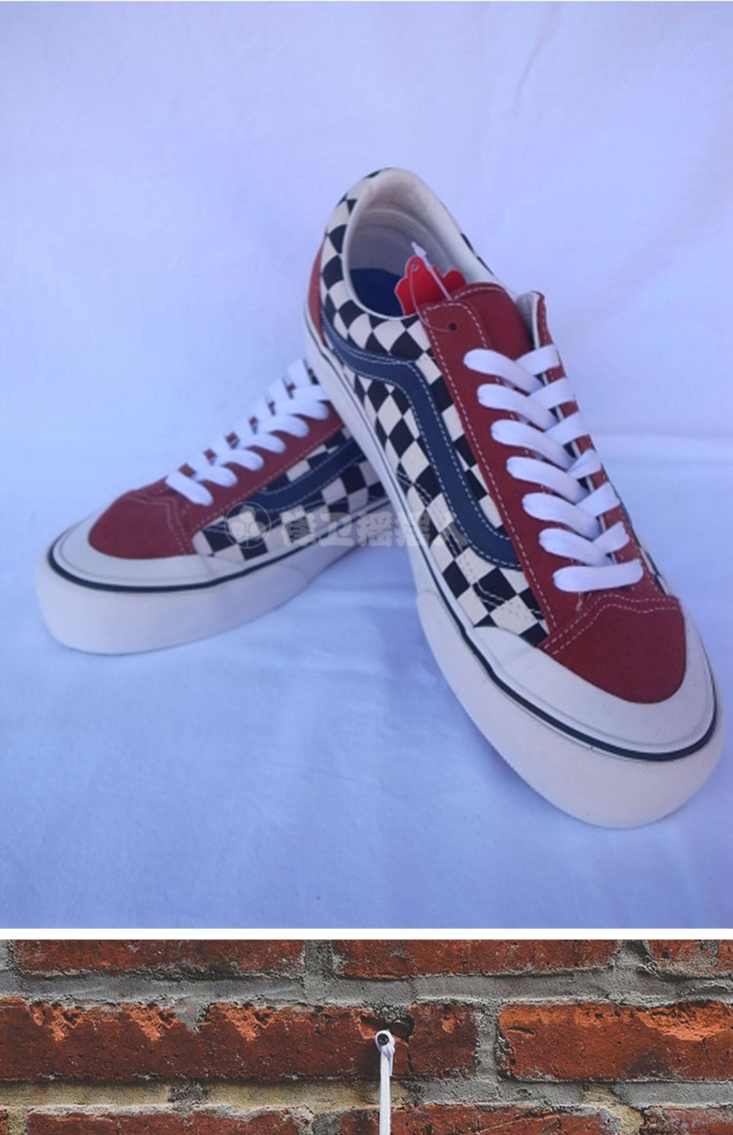 范斯vans style 36 黑白棋盘格脏橘男女低帮休闲板鞋vn0a3zcjxmv