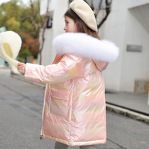 Bala bala Girls Down Jacket Medium long childrens childrens clothing thickened Korean version of the Western style winter coat