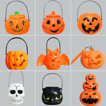Luminous Halloween Jack-o-lantern Portable lantern Pumpkin bucket gift childrens props Scene layout props decorations