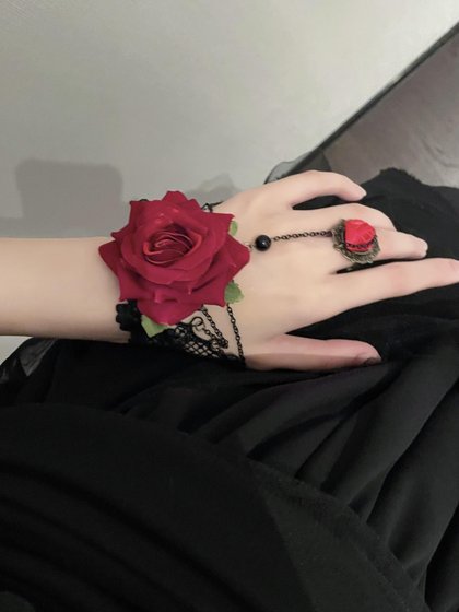 펑크 레이스 손목 빈티지 고딕 액세서리 브레이슬릿 로리타 핸드 글러브 할로윈 로즈 레드 펑크 레이스 손목 빈티지 고딕 액세서리 브레이슬릿 로리타 핸드 글러브 할로윈 로즈 레드