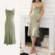Avocado ສີຂຽວຜ້າໄຫມ suspender skirt mulberry silk dress ແມ່ຍິງສີຂຽວຜ້າໄຫມຝຣັ່ງ dressing gown sexy ຕົ້ນສະບັບແສງສະຫວ່າງ
