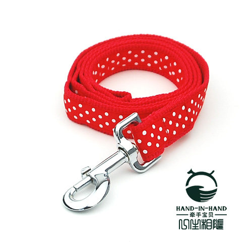 宠物牵引绳 牵引带 中大型狗绳 棕色圆点花边长拉带 2.5cm宽