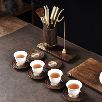 Magnetic Attraction Tea Walk Six Gentlemen Suit Tea Set Accessories Tea Cup Cushion Tea Knife Black Sandalwood Light Lavish Tea Art Cup Tocombinations