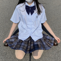 Xiaolan Middle Short Sleeve Organ Pleated Water Shirt Summer JK Uniform Japanese Academy Embroidered White Shirt Female