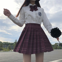 Original Shahua jk uniform genuine shirt long sleeve top skirt suit female student autumn class dress sweet girl