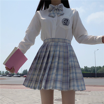 Hoshino jk uniform set full set of genuine Japanese cute soft girl college style long sleeve shirt plaid pleated skirt