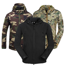 Autumn and winter fashion fashion fashion clothes mens shark skin soft shell waterproof and breathable fleece windproof Waterproof warm ski suit