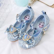 Frozen Aisha Princess Shoes 2021 New Girls Single Shoes Childrens Soft Bottom Little Girl Birthday Crystal Shoes