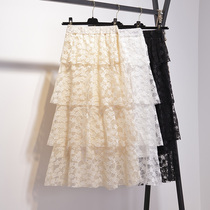 In the summer of 2021 the new lace skirt the long layer-by-layer cake skirt the fairy skirt of the women's super fairy