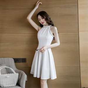 Summer Korean style halter dress slim A-line skirt