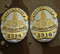 American metal badge Los Angeles badge LAPD DETECTIVE combination structure pure copper