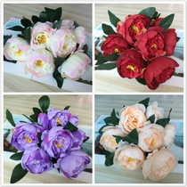 Simulation 7 peony peony flower Flower wedding Juanhua flower wall flower arrangement road guide flower photography home decoration fake flower
