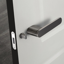 Grey Minimalist Door Lock Indoor Bedroom Door Lock Home Door Handle Modern Magnetic Suction Silent Lock Eco Wood Door Lock