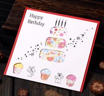Birthday card Employee holiday universal card New Year Childrens cake Creative Birthday card Christmas Birthday