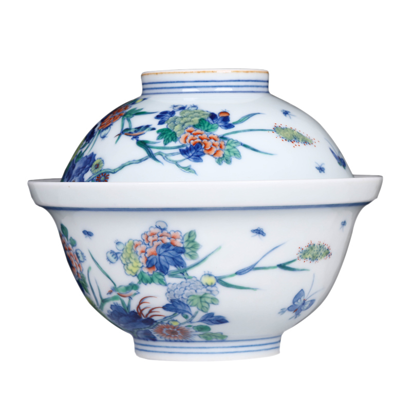 Jingdezhen ceramics manual jobs hand - made color porcelain dou son hen grain home daily tureen furnishing articles