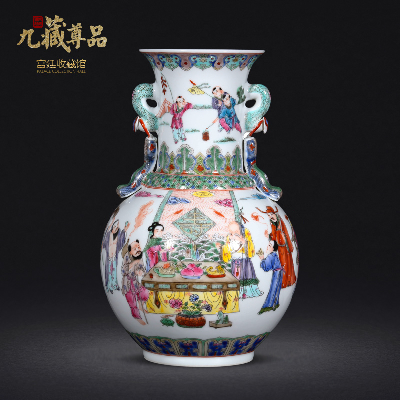 Jingdezhen ceramic vase furnishing articles of Chinese style home sitting room porch TV ark, rich ancient frame handicraft decorative flower arrangement