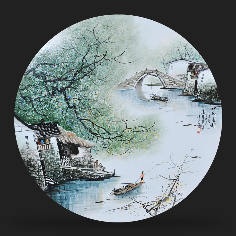 Jingdezhen ceramic Feng Huiying hand - made the month is motherland porcelain plate painter adornment picture hanging in the sitting room is placed