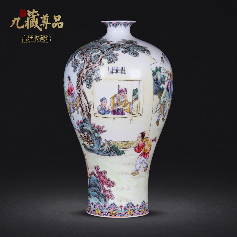 Jingdezhen ceramics twelve filial piety pastel hand - made vases mei bottles of furnishing articles flower arranging the modern home decoration decoration