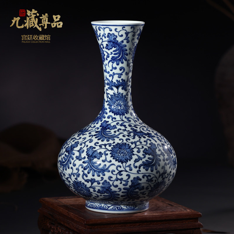 Jingdezhen ceramics hand - made vases furnishing articles of Chinese antique blue and white porcelain flower arrangement sitting room home wine accessories