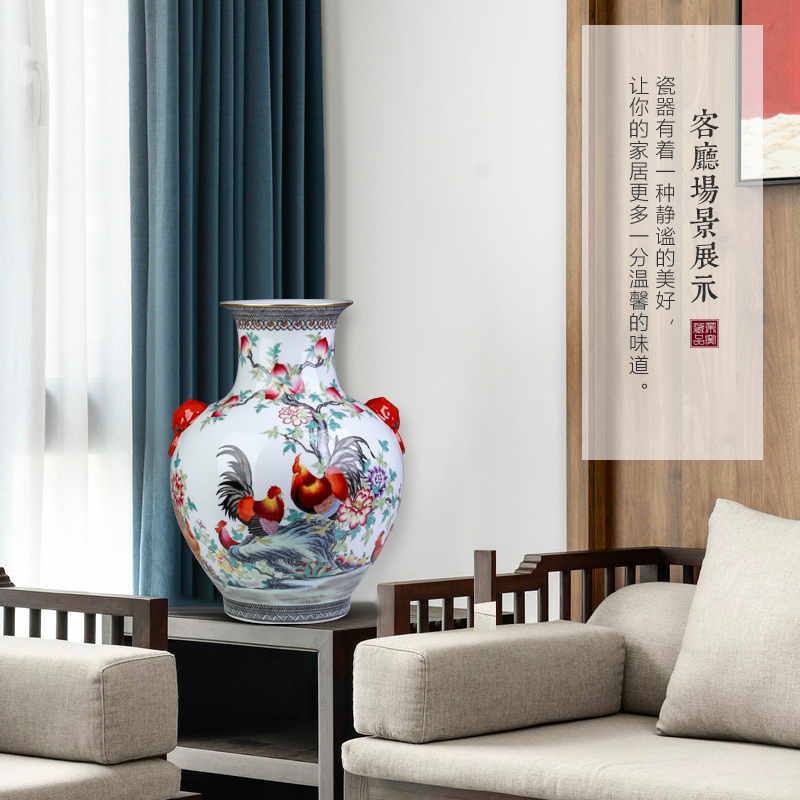 Jingdezhen ceramics vase prosperous Chinese style living room porch TV ark of tea table flower adornment furnishing articles