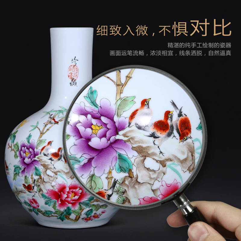 Jingdezhen ceramic YuJinXi hand - made vase sitting room porch TV ark, study of new Chinese style decoration as furnishing articles