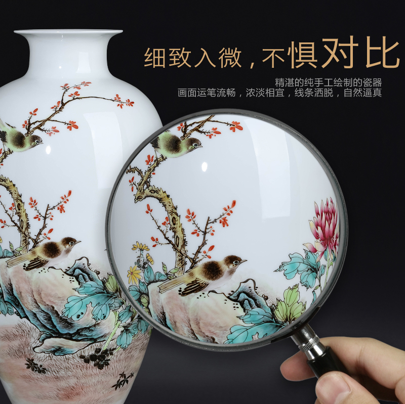 The Master of jingdezhen ceramics hand - made powder enamel bottles of Chinese style living room TV ark, flower arranging porch is decorated furnishing articles