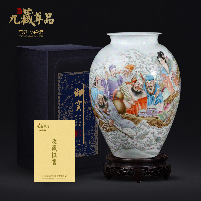 Jingdezhen ceramics zou considerable good hand - made the ensemble vase Chinese style living room TV cabinet decorative furnishing articles arranging flowers