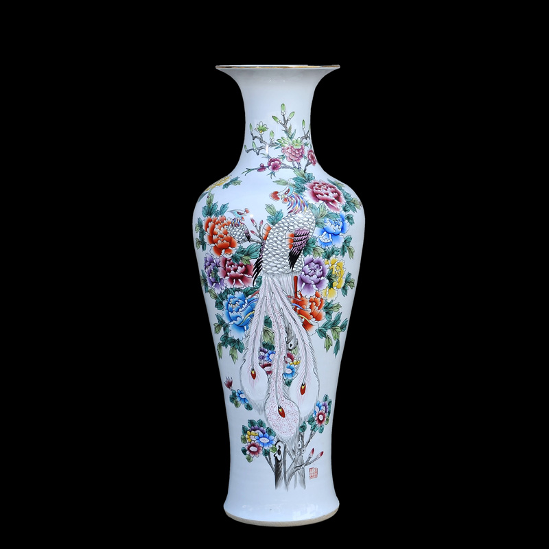 Jingdezhen ceramic vases, antique hand - made pastel notes tong rich goddess of mercy bottle of large vases, decorative furnishing articles