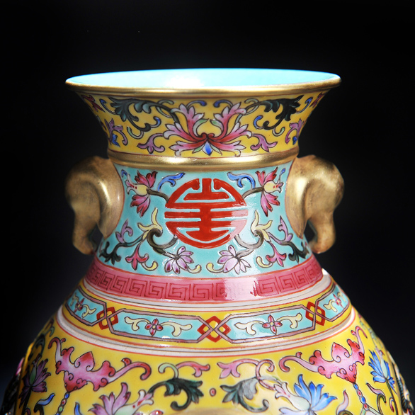 Archaize of jingdezhen ceramics colored enamel see colour revolving vase hollow out the process collection sitting room furniture furnishing articles