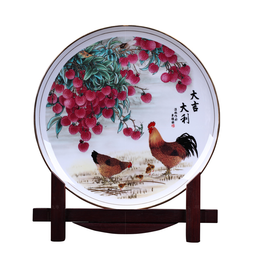 Jingdezhen ceramics decoration hanging dish see prosperous modern Chinese style living room sat dish dish handicraft