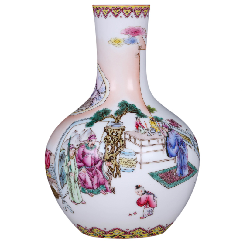 Jingdezhen ceramics twelve filial piety pastel hand - made vases furnishing articles sitting room flower arranging the modern home decoration decoration