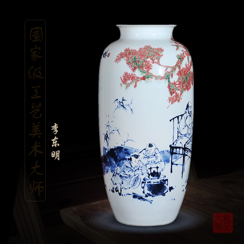 Jingdezhen blue and white youligong dong - Ming li hand - made ceramics vase is le figure sitting room handicraft furnishing articles