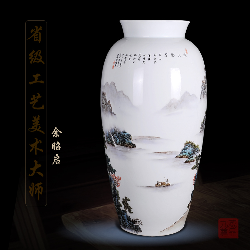 Jingdezhen ceramics Yu Zhao rev hand - made enamel vase khe sanh seclusion home sitting room handicraft furnishing articles