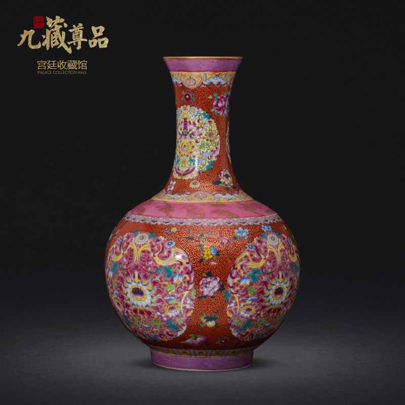 Jingdezhen ceramics imitation the qing qianlong hand - made paint powder enamel bottle collection sitting room home decoration furnishing articles