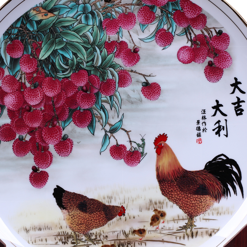 Jingdezhen ceramics decoration hanging dish see prosperous modern Chinese style living room sat dish dish handicraft