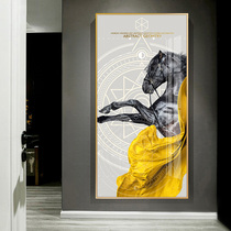 Genguan Decoration Painting Vertical version aisle corridor hanging painting modern minimalist light extravagant atmosphere into the household murals horse to success