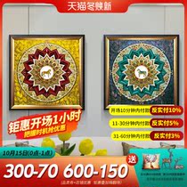Juma Lotus living room decoration painting Villa light luxury hanging painting modern simple creative restaurant bedroom bedside mural