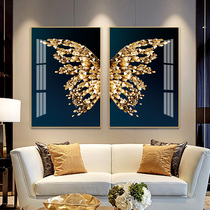 Atmospheric living room decoration painting sofa background wall mural modern simple light luxury two joint creative restaurant hanging painting abstract
