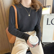 Warm base shirt autumn winter plus velvet 2021 New Wild velvet long sleeve T-shirt thick inner top