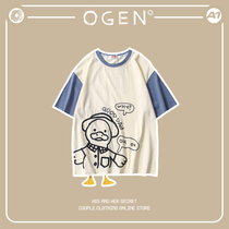 OGEN CLUB21SS tide brand men and women with the same loose I am a duckling stitching printed T-shirt