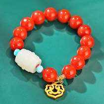 (Xiong Jia Jewelry) Buyers Xiuchao Wonderful Baoshan Nanhong Ice Red Bracelet Bracelet Bracelet Original National Style High Quality