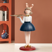 Creative rabbit girl large floor living room decoration home decoration TV cabinet next to housewarming new home gifts