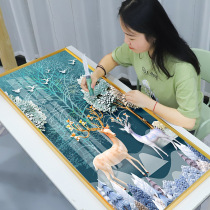 5d Diamond painting 2021 new living room full of diamond rich elk porch cross stitch stitch stick Crystal masonry stick drill