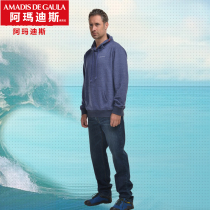 Amadeus autumn winter plus velvet jeans sweater set mens and womens fishing pants thick warm waterproof jeans