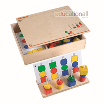 Dutch educo stacked high wooden beads game kindergarten geometric shape beaded teaching aids children early education Enlightenment toys