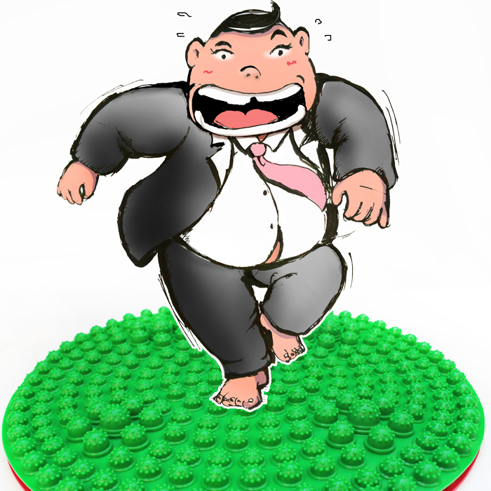 跑男指压板圆形超痛超大版按摩脚垫仿鹅软石走毯浴室防滑垫趾压板