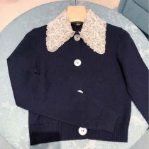 Baby collar knitwear womens autumn and winter Joker 2021 New Korean version of Hong Kong flavor retro Joker cardigan long sleeve shirt