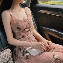Style crummy flower harnesses even dress women Summer 2021 new first love sweetness and sweet and gentle ethos tea hysteria