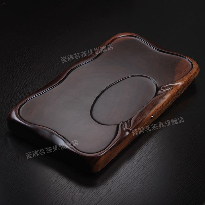 Annatto tea tray ebony the whole piece of solid wood tea tray tea sea plate large log kung fu tea tea saucer